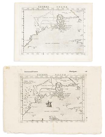 (AMERICAN EASTERN SEABOARD.) Girolamo Ruscelli. Teirra Nueva.                                                                                    